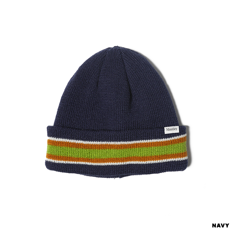 MONTLEY(モーレー)/ LINE KNIT CAP -2.COLOR-(NAVY)