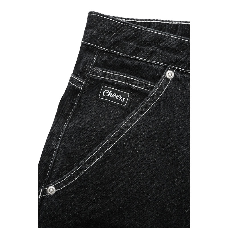 Cheers(チアーズ)/ BIG DENIM SHORTS -BLACK-
