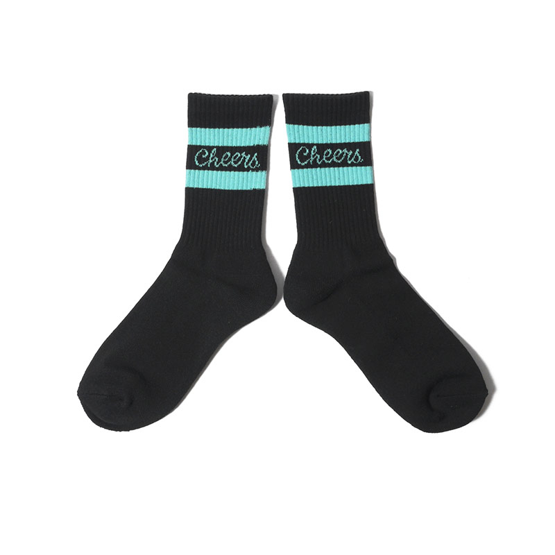 Cheers(チアーズ)/ LINE SOCKS MENS -BLACK-