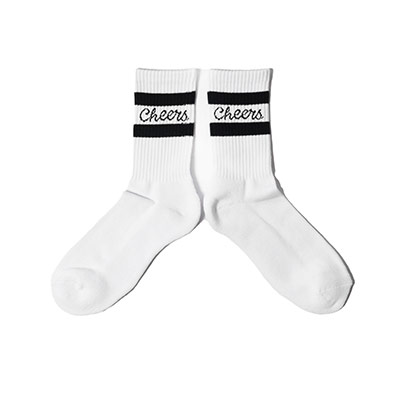 Cheers(チアーズ)/ LINE SOCKS MENS -WHITE-