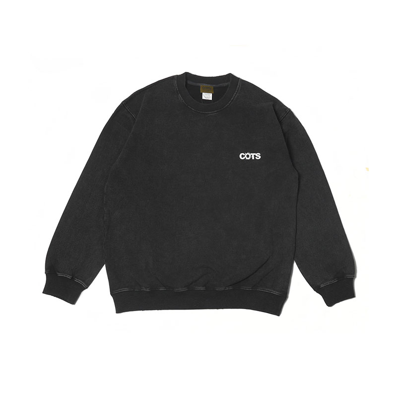 COTS(コッツ)/ DAMEGE CREWNECK -BLACK-