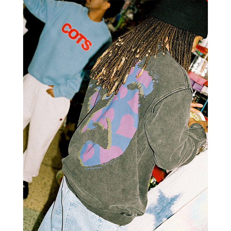 COTS(コッツ)/ DAMEGE CREWNECK -BLACK-