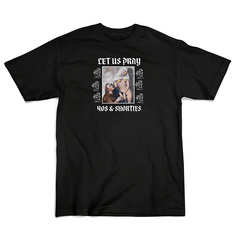 40s&Shorties(フォーティスアンドショーティース)/ LET US PRAY TEE -2.COLOR-(BLACK)