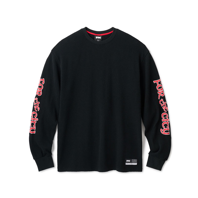 FTC(エフティーシー)/ SLEEVE LOGO WAFFLE THERMAL TOP -3.COLOR-(BLACK)
