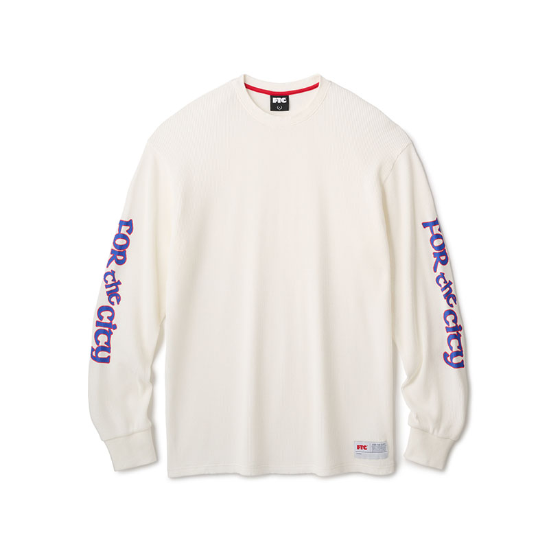 FTC(エフティーシー)/ SLEEVE LOGO WAFFLE THERMAL TOP -3.COLOR-(WHITE)