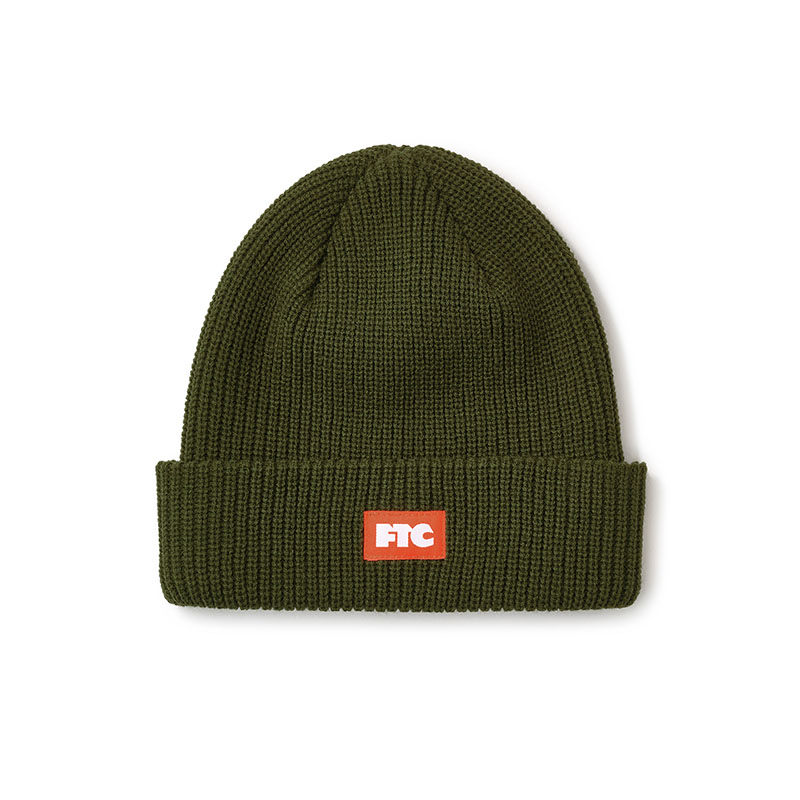 FTC(エフティーシー)/ BOX LOGO BEANIE -3.COLOR-(OLIVE)