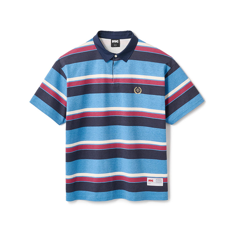 FTC(エフティーシー)/ PRINTED STRIPE RUGBY SHIRT -3.COLOR-(BLUE)
