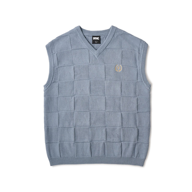 FTC(エフティーシー)/ CHECKER KNIT VEST -2.COLOR-(SLATE)