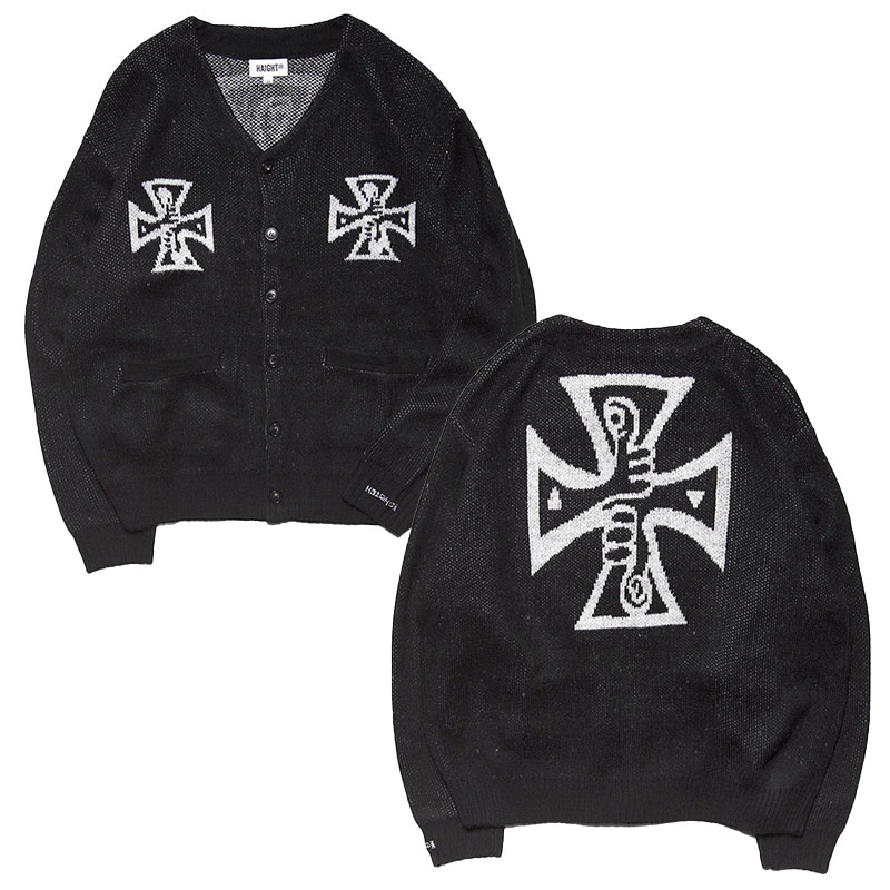 HAIGHT(ヘイト)/ GOOD BAD CROSS CARDIGAN  -BLACK-