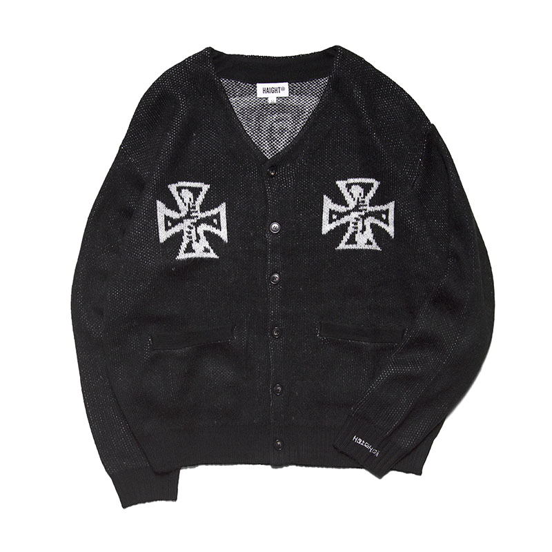 HAIGHT(ヘイト)/ GOOD BAD CROSS CARDIGAN  -BLACK-