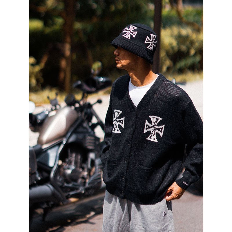 HAIGHT(ヘイト)/ GOOD BAD CROSS CARDIGAN  -BLACK-