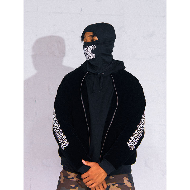 HAIGHT(ヘイト)/ [CASPER] FLAMES LOGO VELOUR JACKET -BLACK-