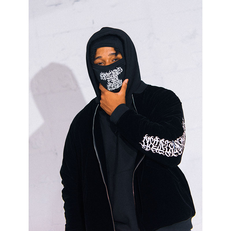 HAIGHT(ヘイト)/ [CASPER] FLAMES LOGO VELOUR JACKET -BLACK-