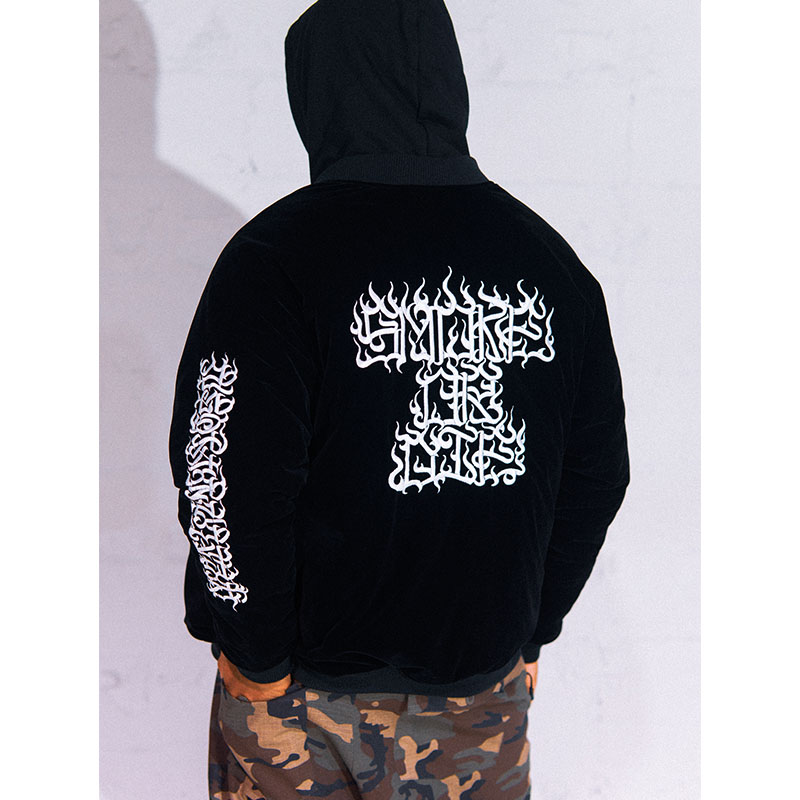 HAIGHT(ヘイト)/ [CASPER] FLAMES LOGO VELOUR JACKET -BLACK-