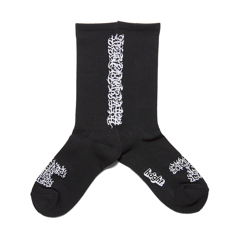 HAIGHT(ヘイト)/ [CASPER] FLAMES LOGO SOCKS -2COLOR-(BLACK)