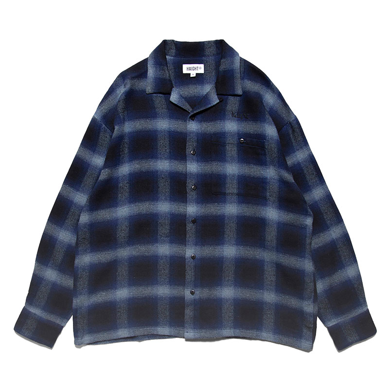 HAIGHT(ヘイト)/ OMBRE CHECK FLANNEL SHIRT -2COLOR-(NAVY)