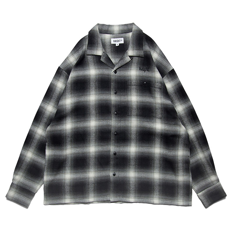HAIGHT(ヘイト)/ OMBRE CHECK FLANNEL SHIRT -2COLOR-(WHITE×BLACK)