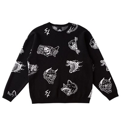 LURKING CLASS(ラーキングクラス)/ KNIT SWEATER -BLACK-