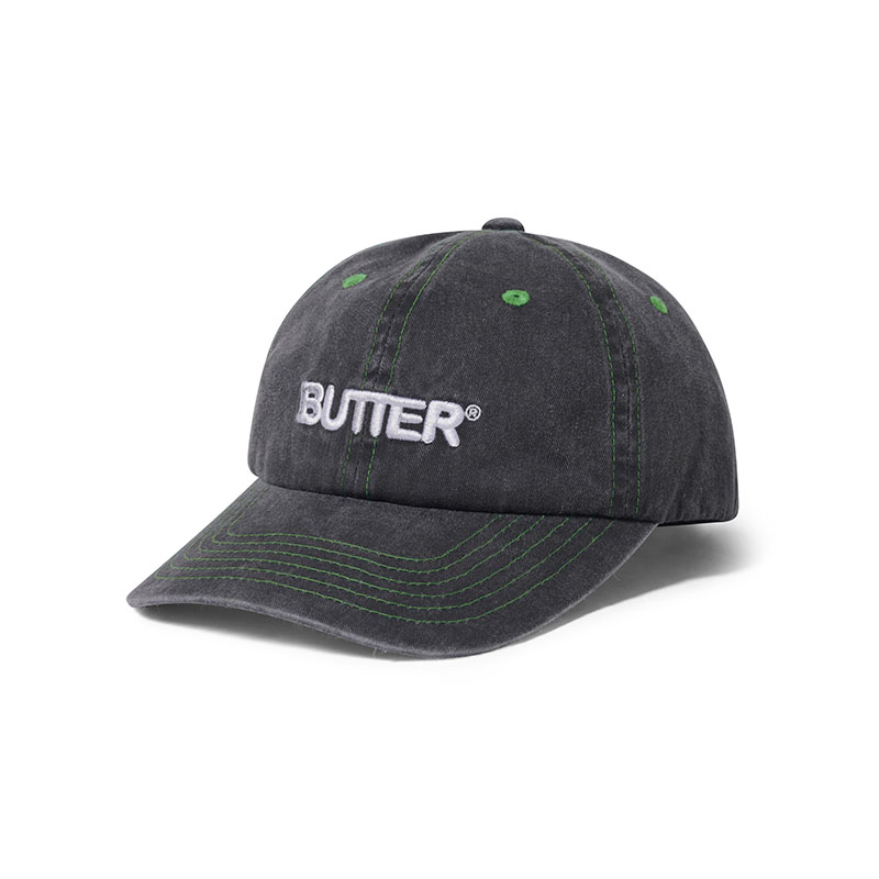 Butter Goods(バターグッズ)/ ROUNDED LOGO 6 PANEL CAP -3.COLOR-(BLACK)