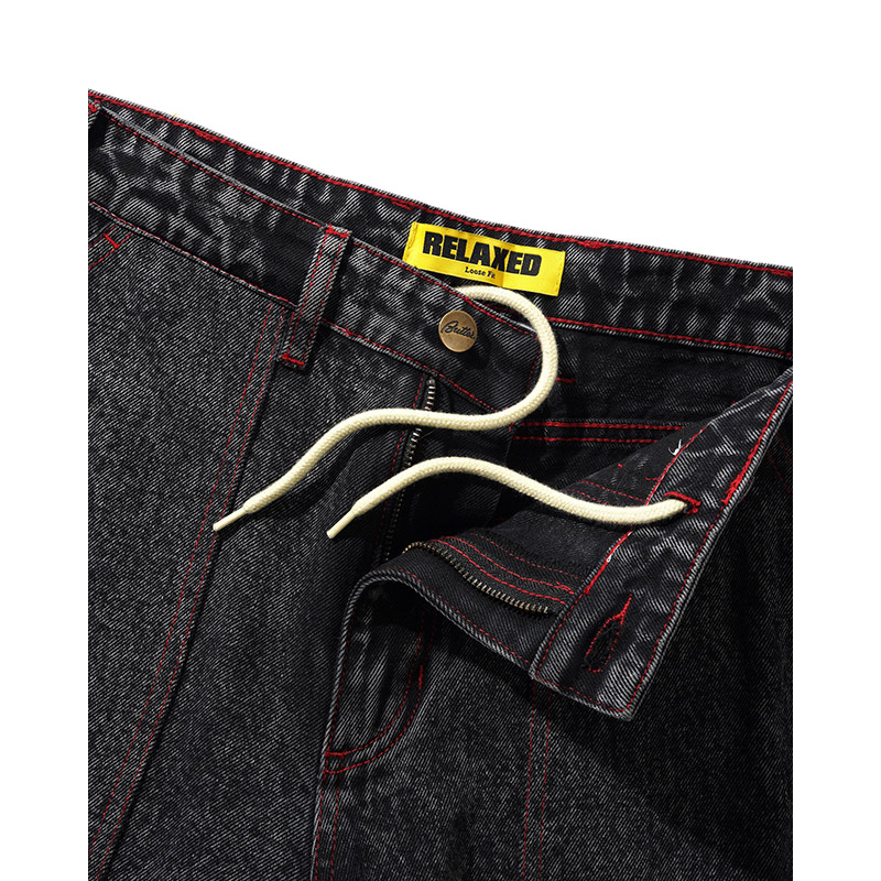 Butter Goods(バターグッズ)/ BREAKDOWN RELAXED DENIM JEANS -W.BLACK-