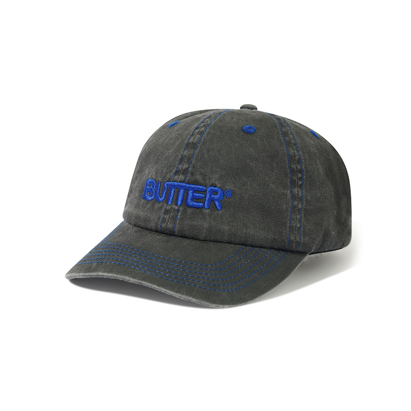 Butter Goods(バターグッズ)/ Rounded Logo 6 Panel Cap -2.COLOR-(W.BLACK)