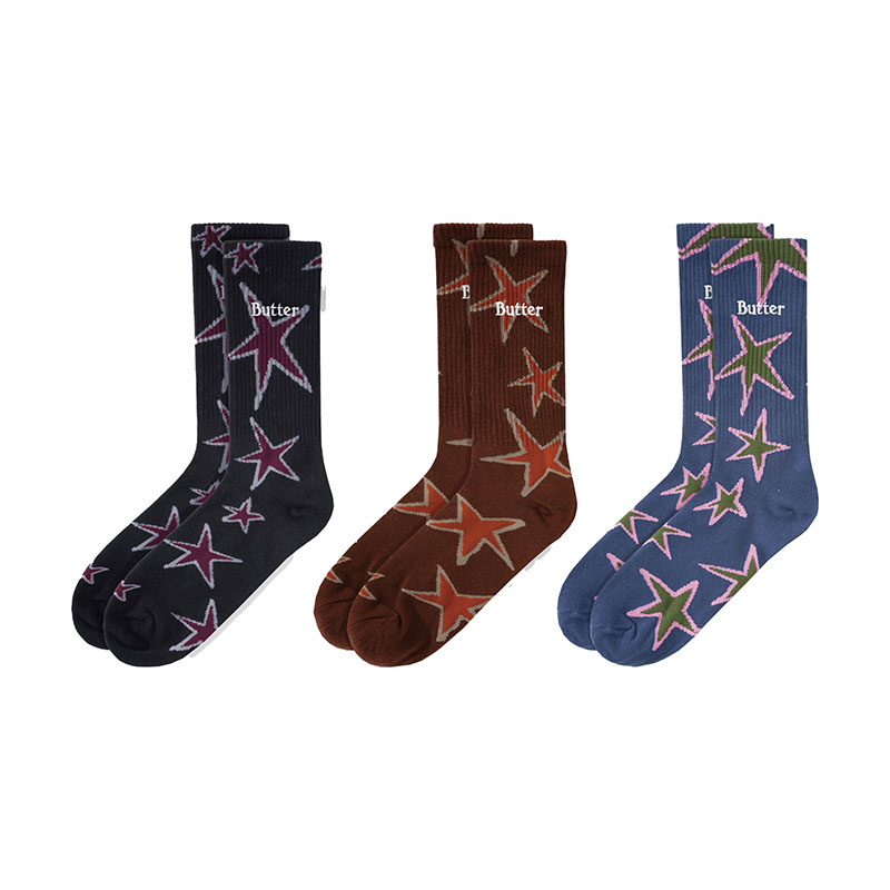 Butter Goods(バターグッズ)/ Star Socks -3.COLOR-