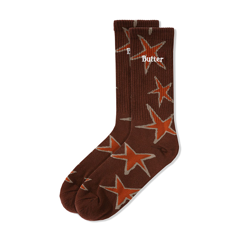 Butter Goods(バターグッズ)/ Star Socks -3.COLOR-(BROWN)