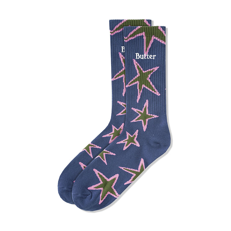 Butter Goods(バターグッズ)/ Star Socks -3.COLOR-(NAVY)