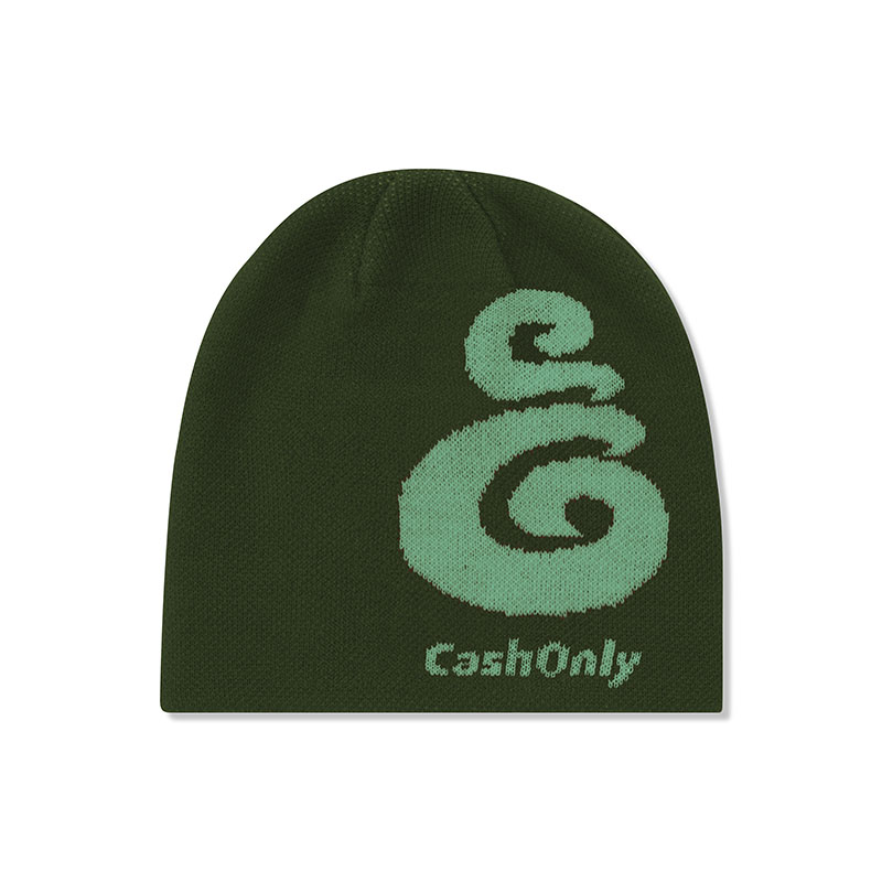 CASH ONLY(キャッシュオンリー)/ Symbol Skully Beanie -2.COLOR-(ARMY)