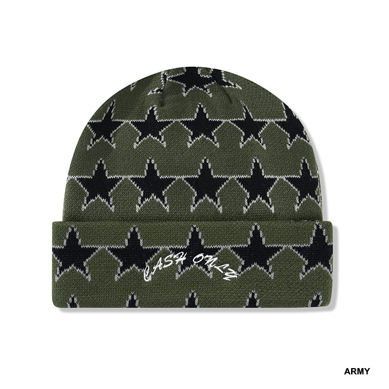 売れ筋介護用品も！ ONLY(キャッシュオンリー)/ CASH Star -3.COLOR Beanie 帽子