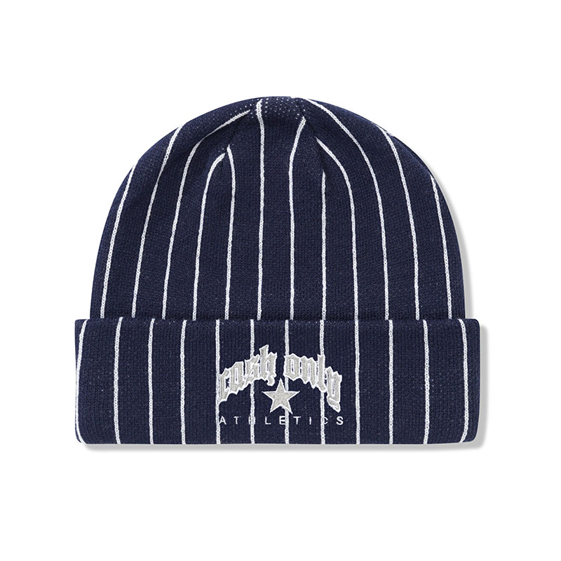 CASH ONLY(キャッシュオンリー)/ Pinstripe Beanie -2.COLOR-(NAVY)