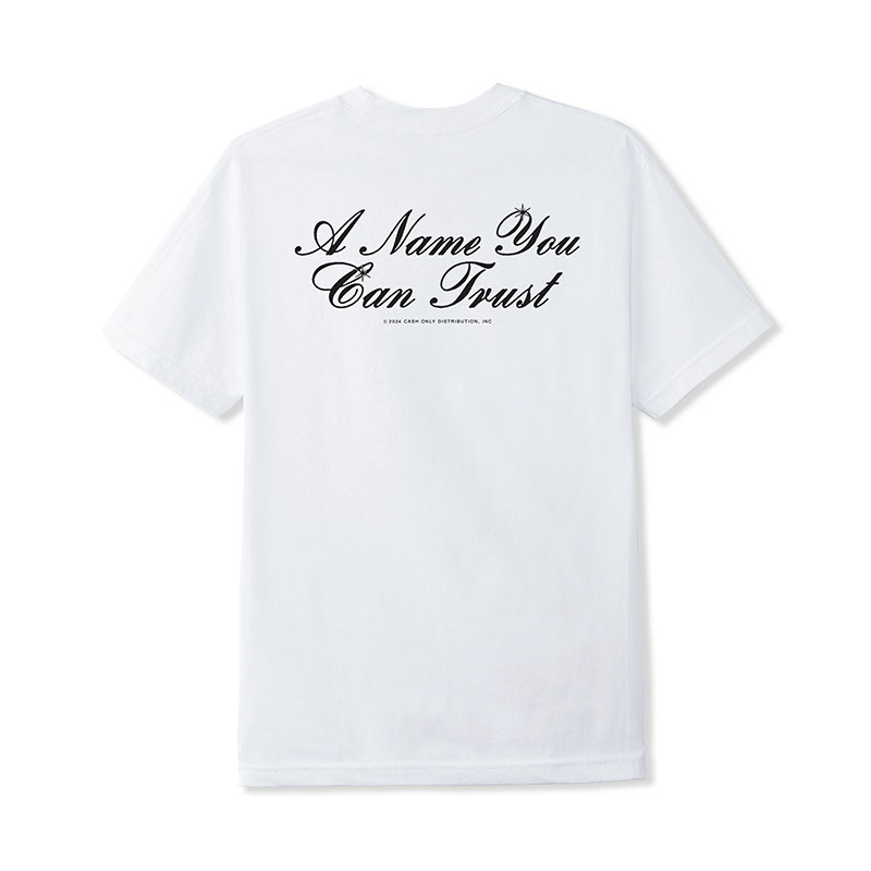 CASH ONLY(キャッシュオンリー)/ BANK TEE -WHITE-
