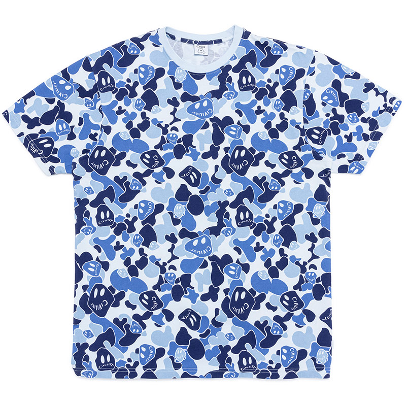 Civilist(シビリスト)/ Smiler Camo Tee -2.COLOR-(BLUE)