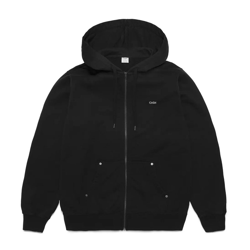 Civilist Berlin(シビリストベルリン)/ Studded Heavy Zip Hood -BLACK-