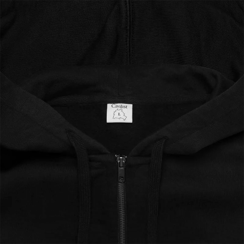 Civilist Berlin(シビリストベルリン)/ Studded Heavy Zip Hood -BLACK-