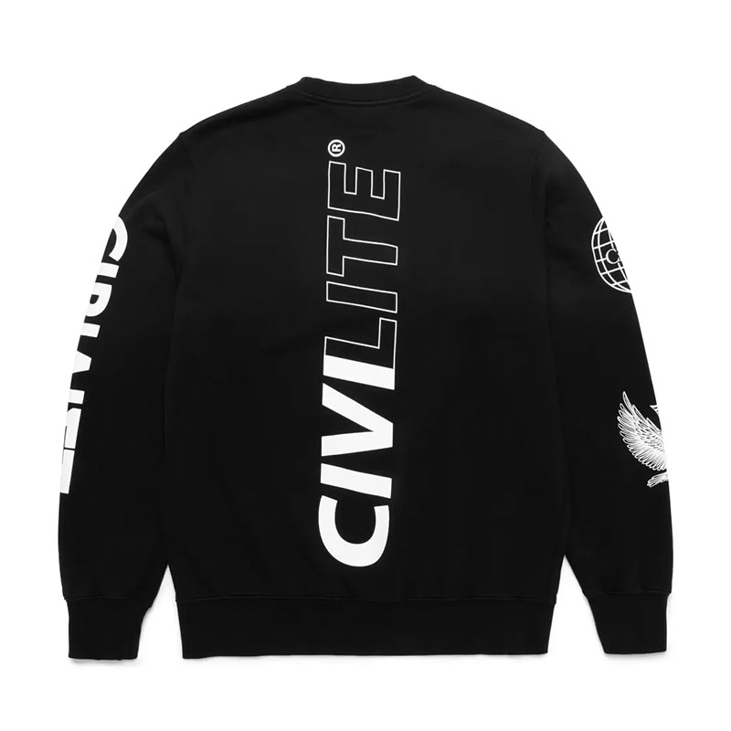 Civilist Berlin(シビリストベルリン)/ Fata Morgana Crewneck -BLACK-