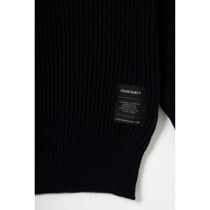 430(フォーサーティー)/ PW KNIT SWEATER -BLACK-
