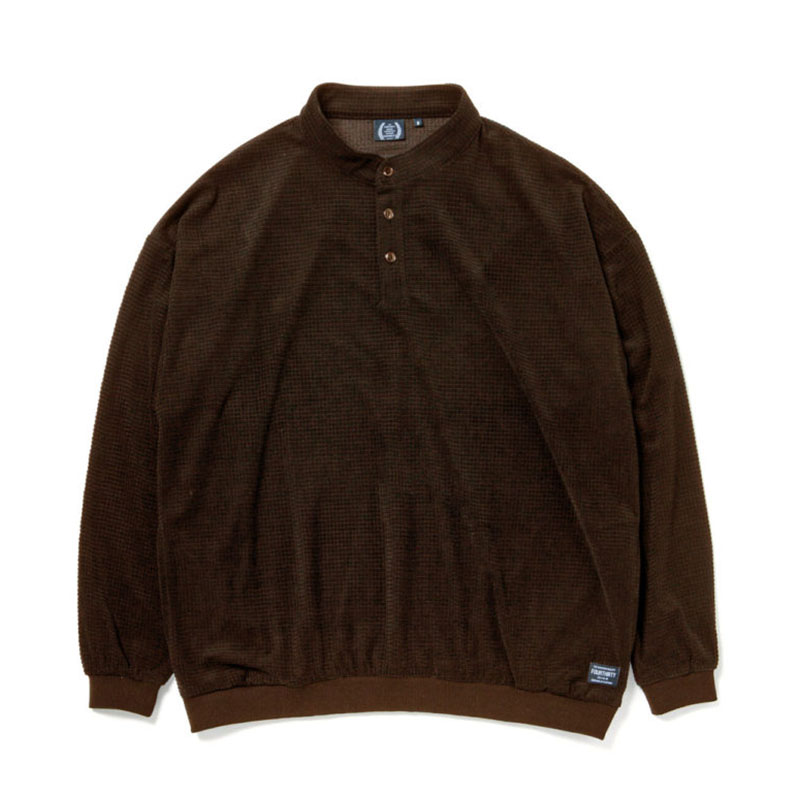 430(フォーサーティー)/ L/S HENRY NECK GRID THERMAL C&S -2.COLOR-(D.BROWN)