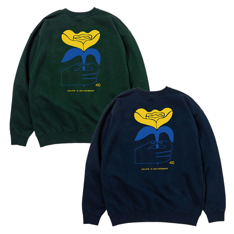 430(フォーサーティー)/ NF “AGING IS REFINEMENT” C/N SWEAT -2.COLOR-