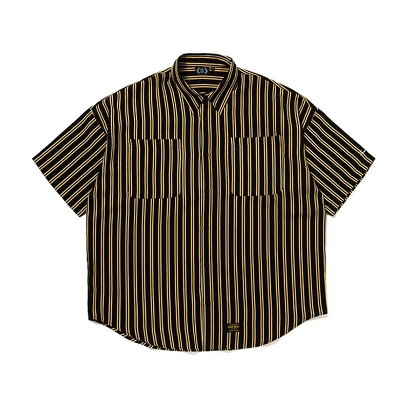 430(フォーサーティー)/ SS STRIPE BIG SHIRT -2.COLOR-(BLACK)