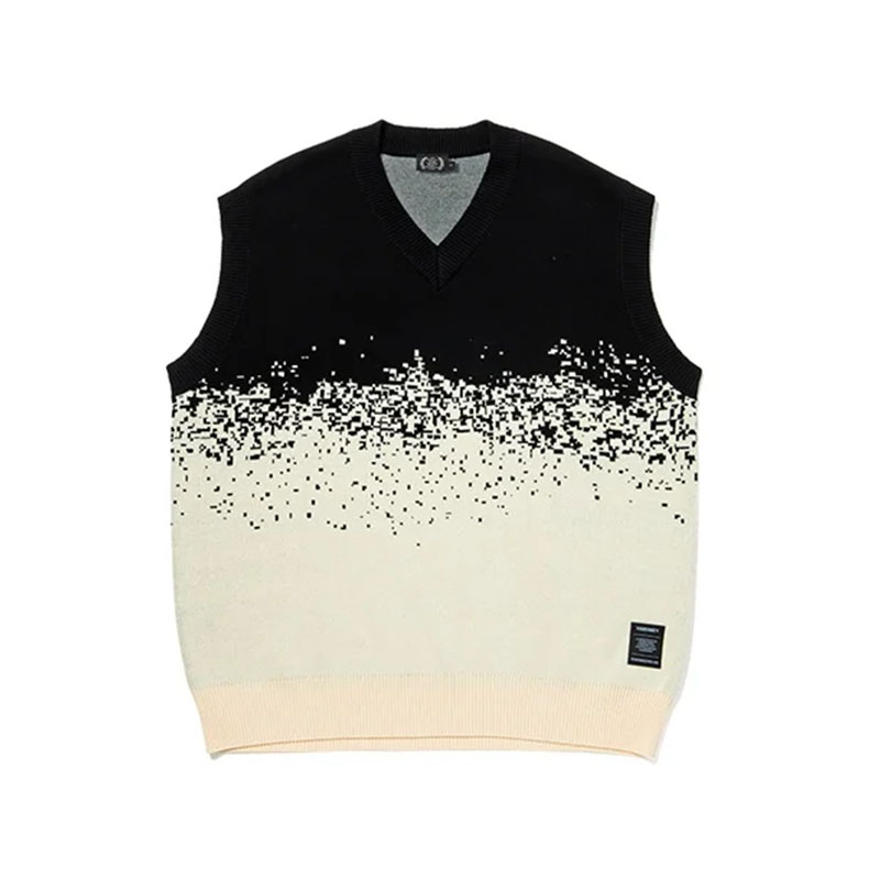 430(フォーサーティー)/ GRADE KNIT VEST -BLACK/BEIGE-