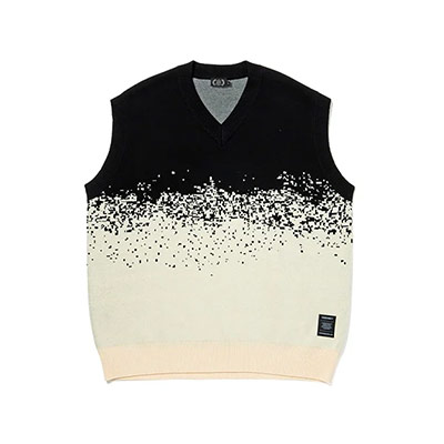 430(フォーサーティー)/ GRADE KNIT VEST -BLACK/BEIGE-