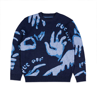 FUC(Fack Up Clothes)/ FUC OFF KNIT -BLUE-