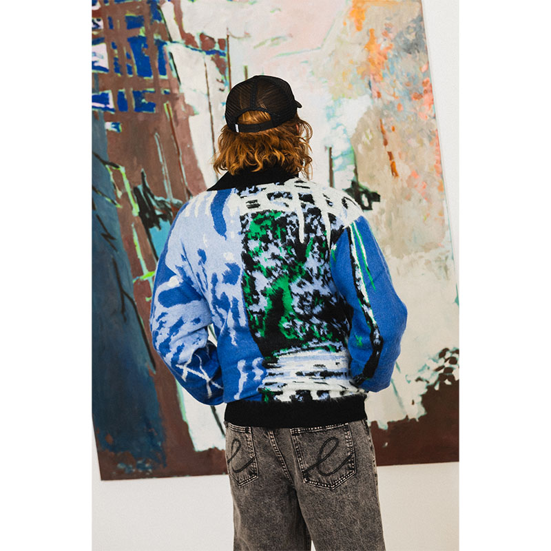 Hoddle Skateboards（ホドル）/ SCANNER MOHAIR FULL ZIP POLO -BLUE-