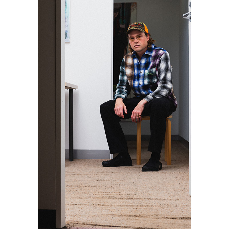 Hoddle Skateboards（ホドル）/ INTARSIA SCRIPT TRUCKER CAP -CAMO-