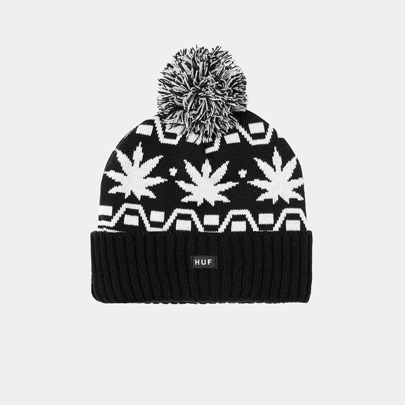 HUF(ハフ)/ APRES CUFF POM BEANIE -2.COLOR-(BLACK)