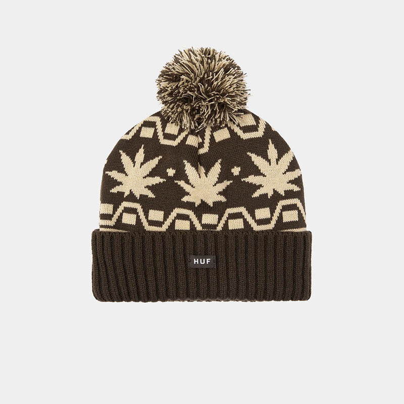 HUF(ハフ)/ APRES CUFF POM BEANIE -2.COLOR-(BROWN)
