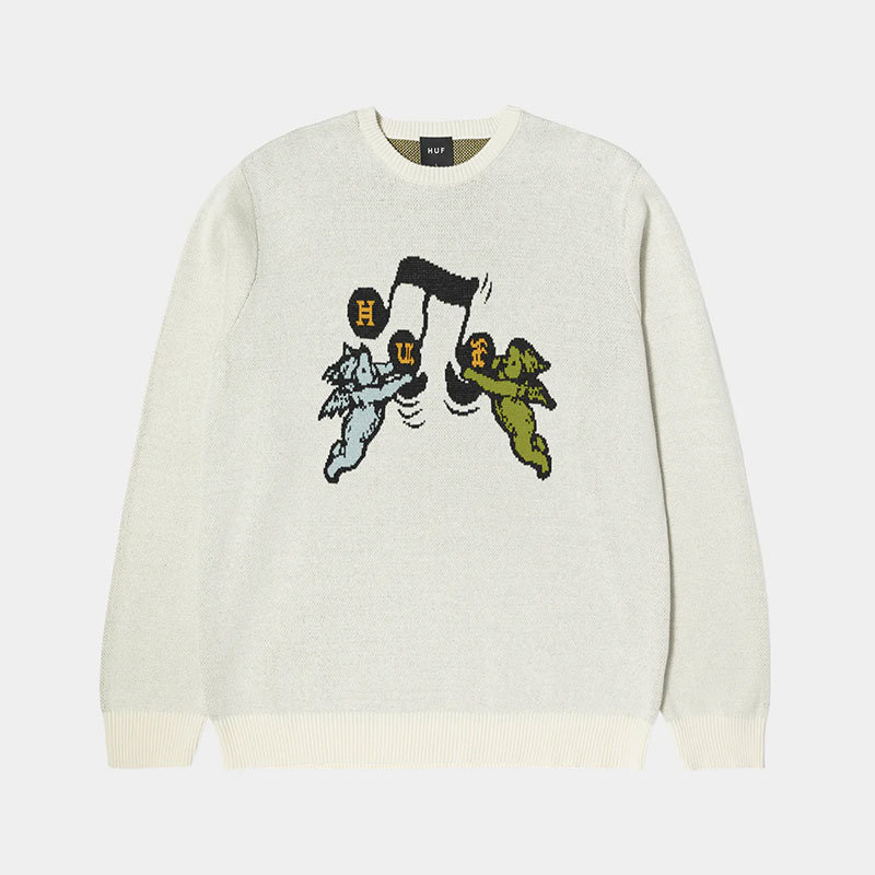 HUF(ハフ)/ SONG INTARSIA SWEATER -OFF WHITE-