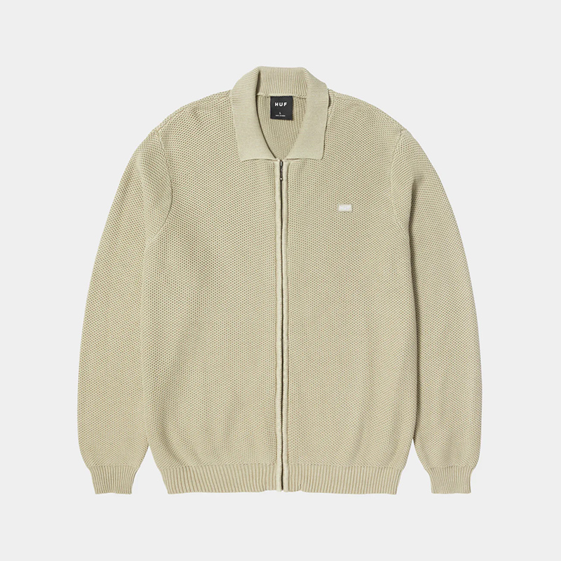 HUF(ハフ)/ ANTON ZIP OVERDYED SWEATER -PUTTY-