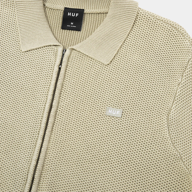 HUF(ハフ)/ ANTON ZIP OVERDYED SWEATER -PUTTY-